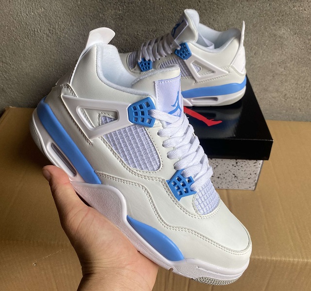 Women Air Jordan 4 Cement White Blue